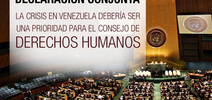Declaración conjunta - La crisis en Venezuela debería ser una prioridad para el Consejo de Derechos Humanos